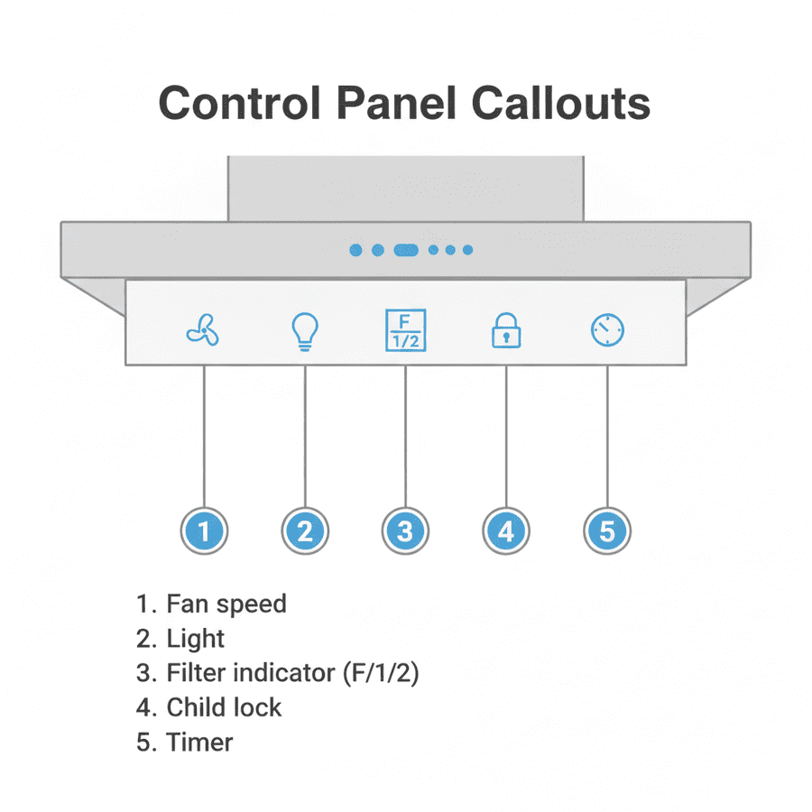 Control Panel Callouts - numbered legend
